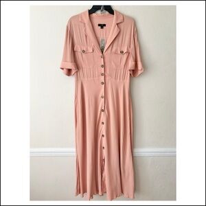 J Crew Collared Camp Shirt Midi Dress
